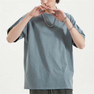 Custom Men's Hip-pop Short Sleeve T Shirts|In Store 100% Cotton T Shirts|Wholesale Pure Color T Shirts