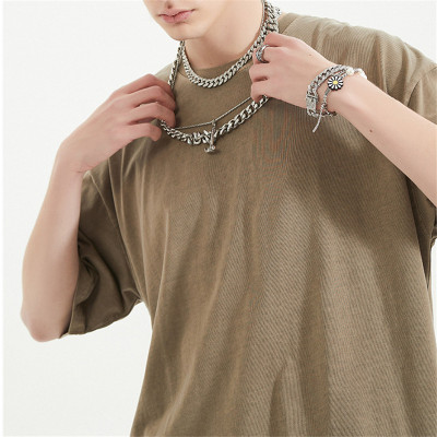 Custom Men's Hip-pop Short Sleeve T Shirts|In Store 100% Cotton T Shirts|Wholesale Pure Color T Shirts