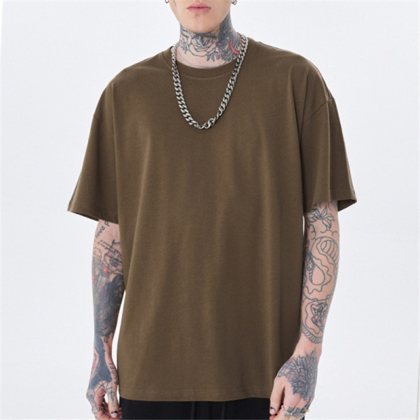 Camiseta de manga corta con cuello redondo personalizada para hombre|Camisetas 100% de algodón en la tienda|Camisetas de color puro al por mayor