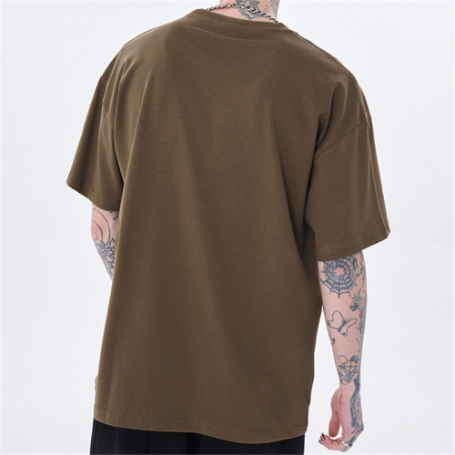 T-shirt à manches courtes et col rond pour hommes, personnalisé, en magasin, 100% coton, vente en gros, t-shirts de couleur Pure