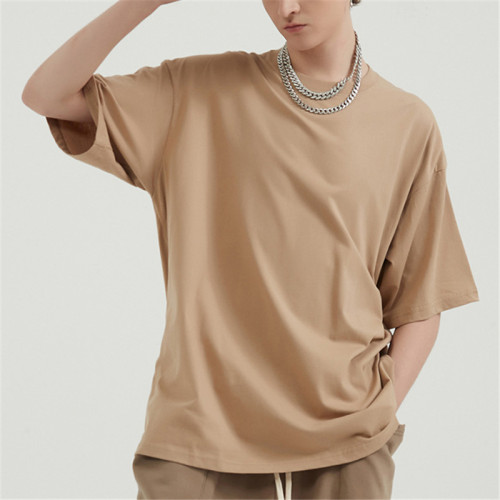 Custom Men's Oversize Short Sleeve T Shirts|In Store 100% Cotton T Shirts|Wholesale Pure Color T Shirts