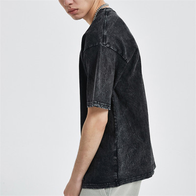 Custom Men's Street Short Sleeve T Shirts|In Store 100% Cotton Oversize T Shirts|Wholesale Pure Color T Shirts