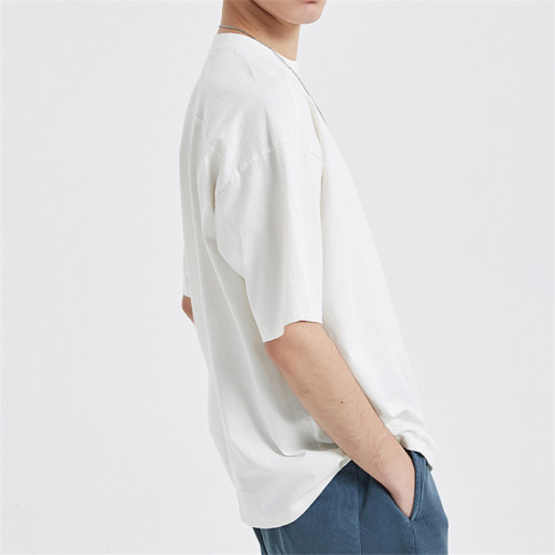 Camisetas de manga corta personalizadas para hombres High Street | Camisetas retro 100% algodón en la tienda | Camisetas de color puro al por mayor