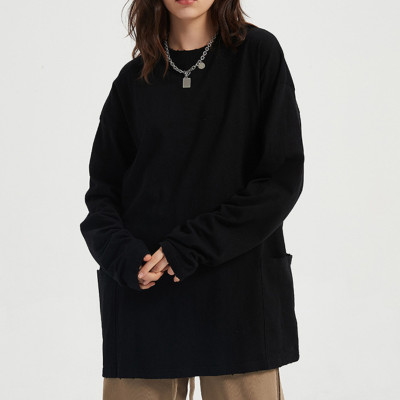 Custom Men's High Street Sweatshirt|Three-Dimensional Pocket Pure Cotton Long Sleeve Sweatshirt|Hip Hop Solid Color Unisex Top Men's Streetwear