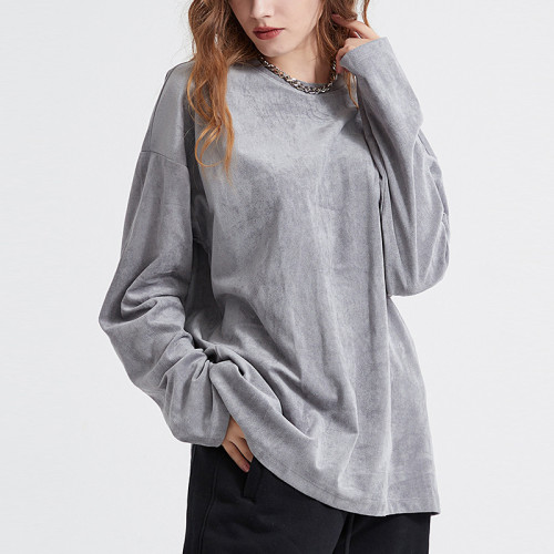 Custom Women's Long Sleeve Sweatshirt| Wholesale Blank Casual Oversize Unisex Sweatshirt| High Street 100% Cotton Sweatshirt