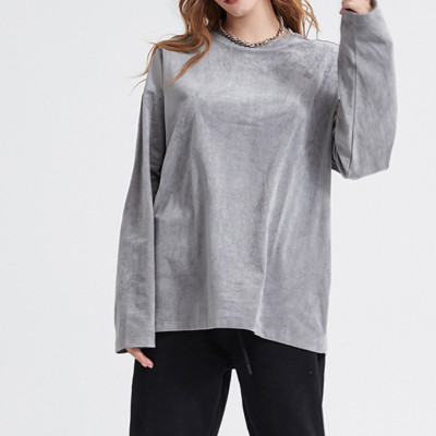 Custom Women's Long Sleeve Sweatshirt| Wholesale Blank Casual Oversize Unisex Sweatshirt| High Street 100% Cotton Sweatshirt