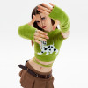 Custom Women's Knit Crop Top| Imitation Mink Hair Puppy Pattern Trendy Casual Short Sleeve Raglan Sleeve Top