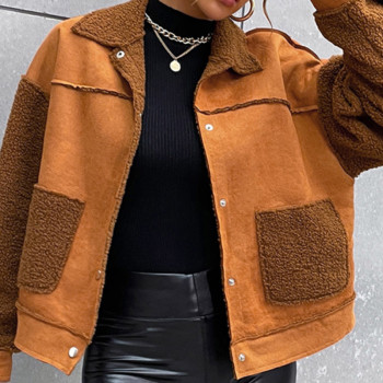 Custom Women's Coat|European American Wool Cake Mixed Color Short Coat| Fashion Grab Fleece Warm Jacket