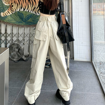 Custom Hot Girl High Waist Trousers|Custom Loose Wide Leg Trousers|Wholesale Straight Mopping Trousers