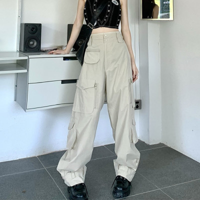 Custom Hot Girl High Waist Trousers|Custom Loose Wide Leg Trousers|Wholesale Straight Mopping Trousers
