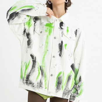 Custom Women's Tie Dye Splatter Jacket|Custom Casual Loose Multi-pocket Jacket|Wholesale Unisex Jacket