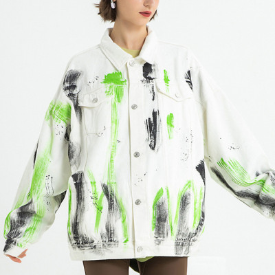 Custom Women's Tie Dye Splatter Jacket|Custom Casual Loose Multi-pocket Jacket|Wholesale Unisex Jacket