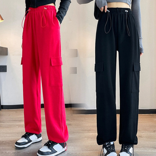 Custom American Women Retro Hip-pop Casual Pants|Custom Women's High Street Pants|Wholesale Wide Leg Sweatpants Sports Pants