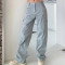 Custom Women's Pure Color Casual Middle Waist Pant High Street Hip Hop Cargo Pant Street Dance Trendy Trousers