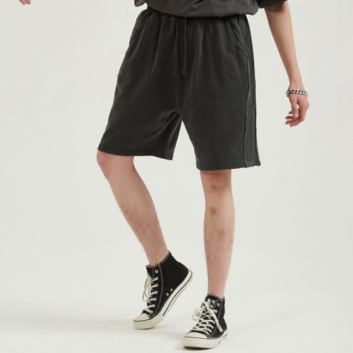 Stock high street style heavy leaven wash vintage men's casual shorts anti Mosaic fashion brand nickel shorts