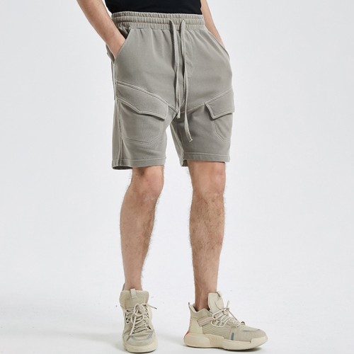 Stock high street fashion brand batik vintage men's shorts heavy craft cargo pocket wash retro men's shorts