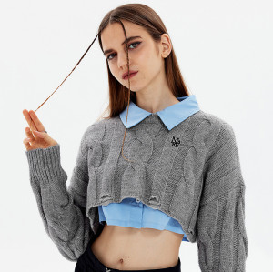 Custom Women's Sweatshirts| Women's Knitted Crop Swearshirts Mnuufacturer | 100% Cotton Long Sleeve Crop Sweatshirts From Rainbow Touches