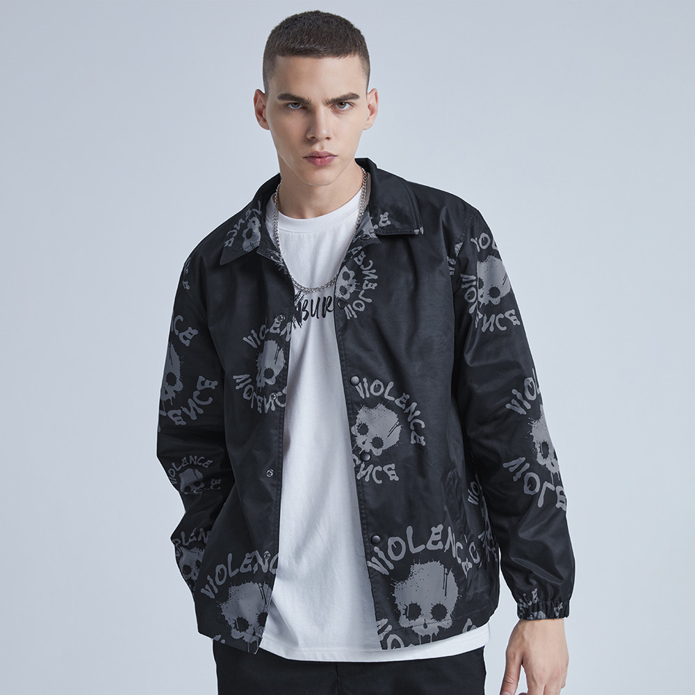 Skull Printing Full Lapel Jacket