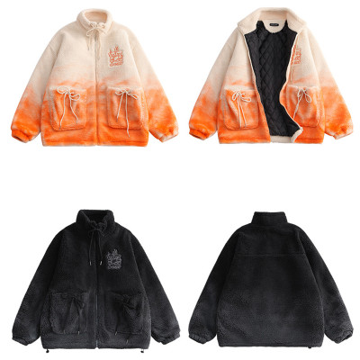 Custom Gradiant Women's Coat| Thick Fabric Winter Coat For Women| Custom Lamb Wool Coat