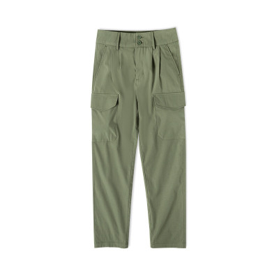 Custom Women's Poly-cotton Pants Multi-pocket Cargo Pants Plain Color Capri Track pants