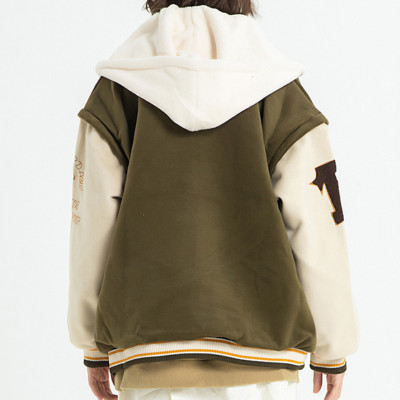 Custom Women's Fashion Baseball Jacket| Custom Embroidery Patches Women's Jacket| 2022 New Design Hooded Jacket For Women