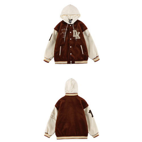 Custom Women's Fashion Baseball Jacket| Custom Embroidery Patches Women's Jacket| 2022 New Design Hooded Jacket For Women