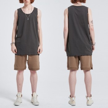 Wholesale Mens High Street Tank Top| 100% Cotton Sports Vest In Stock| Mens Casual Hole Design Tank Top On Sale