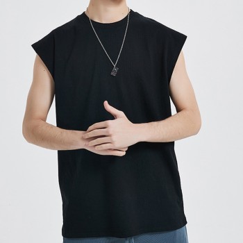 Wholesale Unisex Black Vest| 100% Cotton Hip Pop Vest In Stock| Mens Casual Gym Vest On Sale