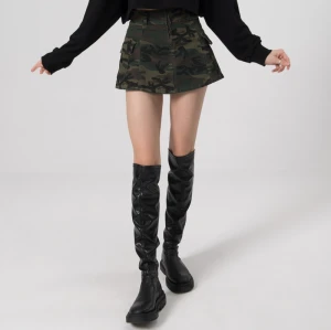 Custom Women Trendy Casual Skirts | High Street Hip Hop Skirts |Camouflage Middle Wasit  Denim Skirts