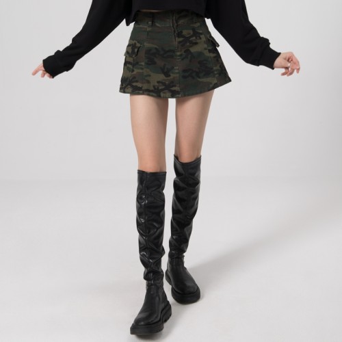 Custom Women Trendy Casual Skirts | High Street Hip Hop Skirts |Camouflage Middle Wasit  Denim Skirts