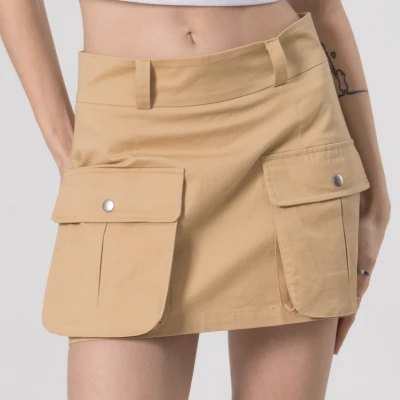 Custom Women Fashion Casual Skirts | Hip Hop High Street Skirts | Front With Two Pocket Middle Wasit Skirts