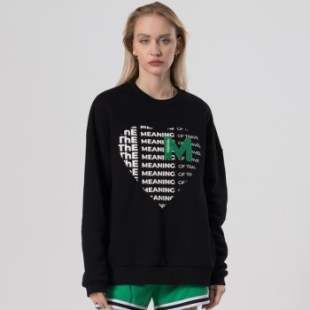 Custom Puff Print Sweatshirt Women Crewneck Cotton French Terry With Flocking