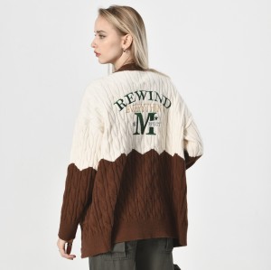 Custom Women's Medium Weight Sweater Coat|Button Sweater Coat|Embroidery Logo Sweater Coat|Simple Fashion Style Sweater Coat