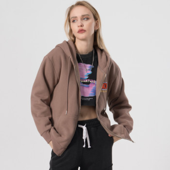Women's High Street Hooded Jacket Manufacturer| Custom 100% Cotton Winter Jacket | Wholesale Women's Embroidery Zipper Up Jacket
