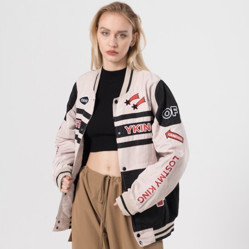 Custom Women's Khaki Nylon Jacket|Very Cool Biker Jacket|2022 Hot Fashion Style Jacket For Women|Autumn/Winter Must-have Jackets