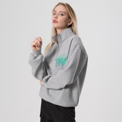 Women's Half Zipper Hoodie Manufacturer| Custom 100% Cotton Winter Hoodie| 2022 New Design Chap Printing Paste Hoodie For Women