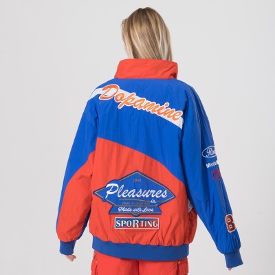 Custom Women's Contrast Colors Jacket|Windproof Biker Jacket|Zipper Stand-up Collar Jacket|Must-have Fashion Jacket For Winter