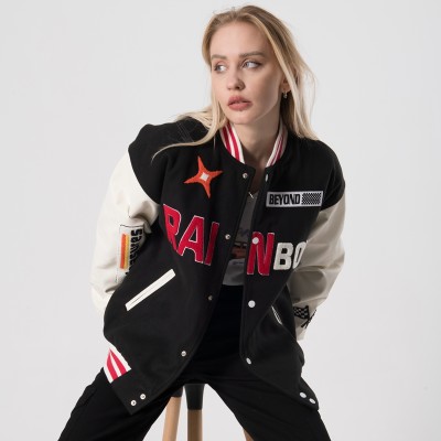 Custom Women's Chenille Patches Varsity Jacket|Hot Fashion Style Jacket For Women|Autumn And Winter Must-have Jackets