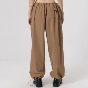 Custom Women's Nylon Pure Color Pants|Side Pocket Design Pants|Simple Fashion Loose fit Pants For Women