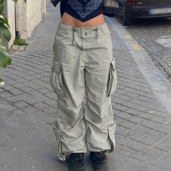 Custom Women's Casual Sport Cargo Pants| Custom Low Waist Loose Fit Cargo Pants| Wholesale Big Pockets Cargo Pants