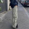 Custom Women's Casual Sport Cargo Pants| Custom Low Waist Loose Fit Cargo Pants| Wholesale Big Pockets Cargo Pants