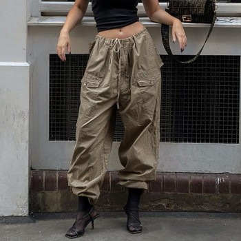 Custom Large Pockets Women's Cargo Pants| Custom Casual Sport Cargo Pants| Wholesale High Street Cargo Pants