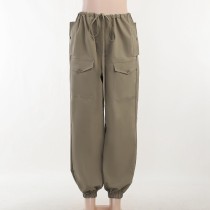 Custom Large Pockets Women's Cargo Pants| Custom Casual Sport Cargo Pants| Wholesale High Street Cargo Pants