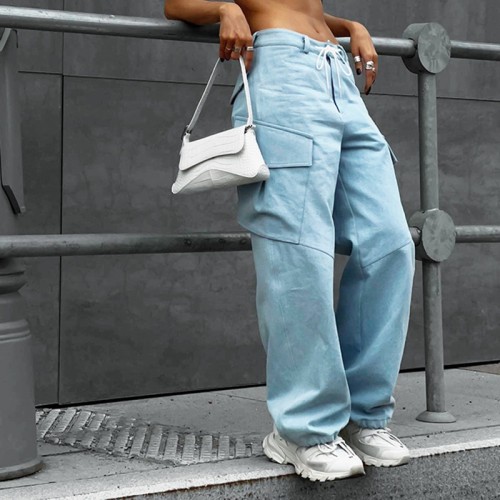 Custom Women's Loose Fit Cargo Pants| Custom Casual Sport Cargo Pants| Wholesale High Street Cargo Pants