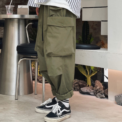 Wholesale Men's High Street Cargo Pants | 3D Pockets With Elastic Waist Pants| Men's Wide Leg Cargo Pants On Sale