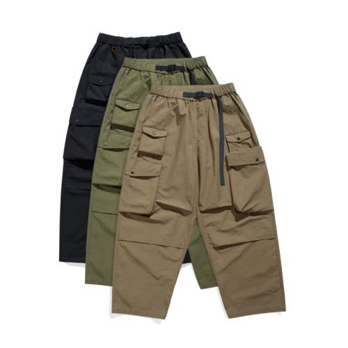 Wholesale Men's High Street Cargo Pants | 3D Pockets With Elastic Waist Pants| Men's Wide Leg Cargo Pants On Sale