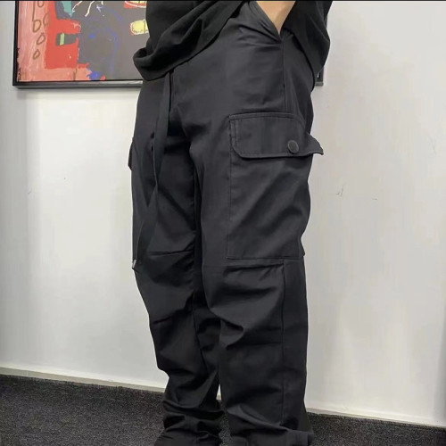 Custom Men High Street Pants Four Seasons Personality| Leg Zipper Casual Pants | Micro Spring Straight Tube Cargo Pant