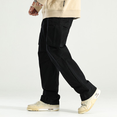 Custom Men Multi Pocket Cargo Pants | City Boy Wide Leg Pants  |  Street Heavy Duty Water Wash Pants