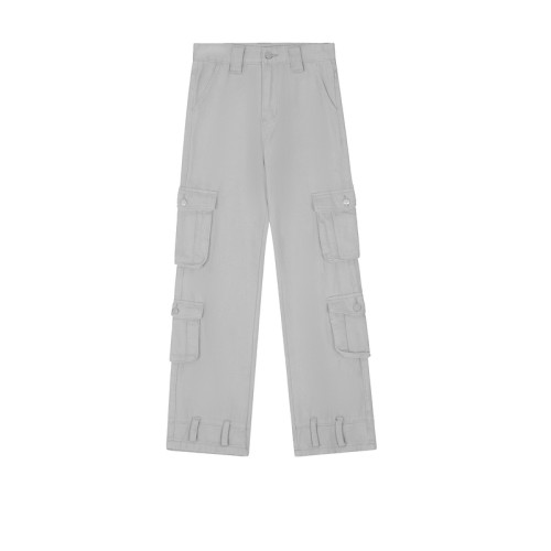 Wholesale Men's Retro Cargo Pants| Custom Multi-pocket Denim Cargo Pants| Wholesale Straight Wide Leg Cargo Pants
