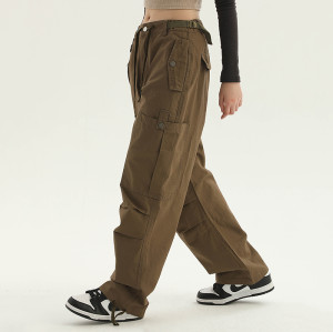 Custom Women's Fashion Cargo Pants| Custom Retro Loose Cargo Pants| Wholesale Casual Sport Cargo Pants